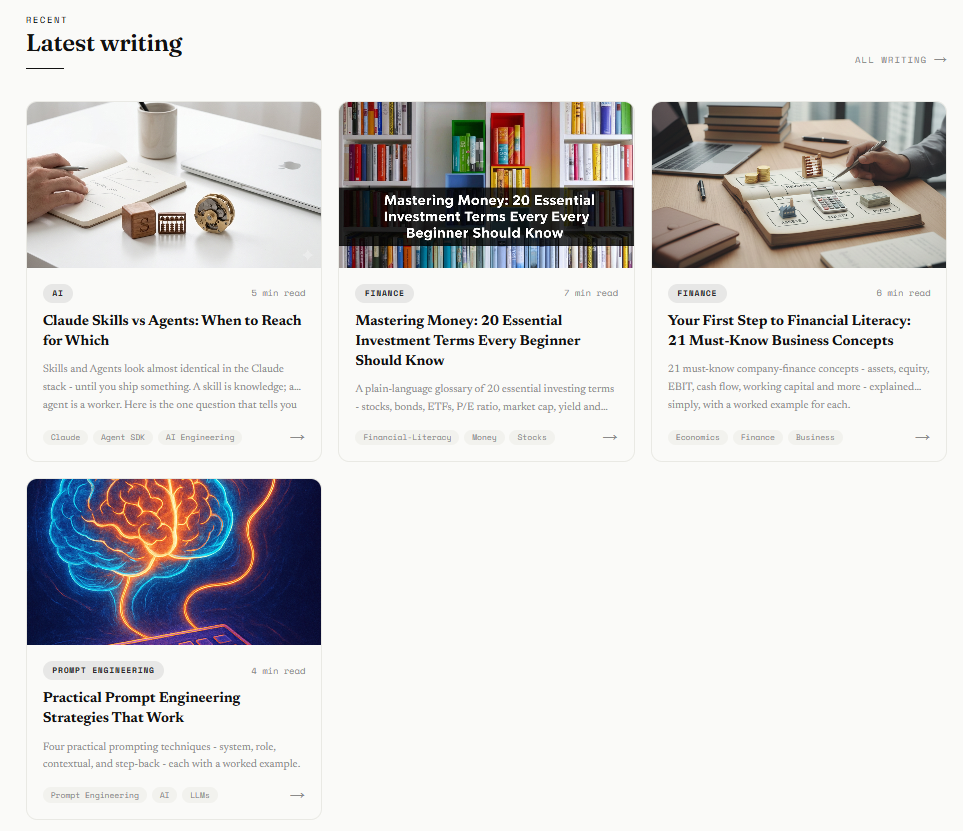 Latest articles from my blog